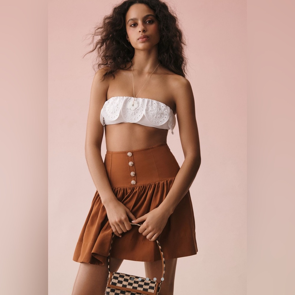 NWOT Anthropologie Maeve Drop-Waist Mini Skirt // Size L - Picture 4 of 4